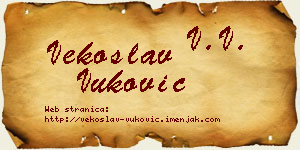 Vekoslav Vuković vizit kartica